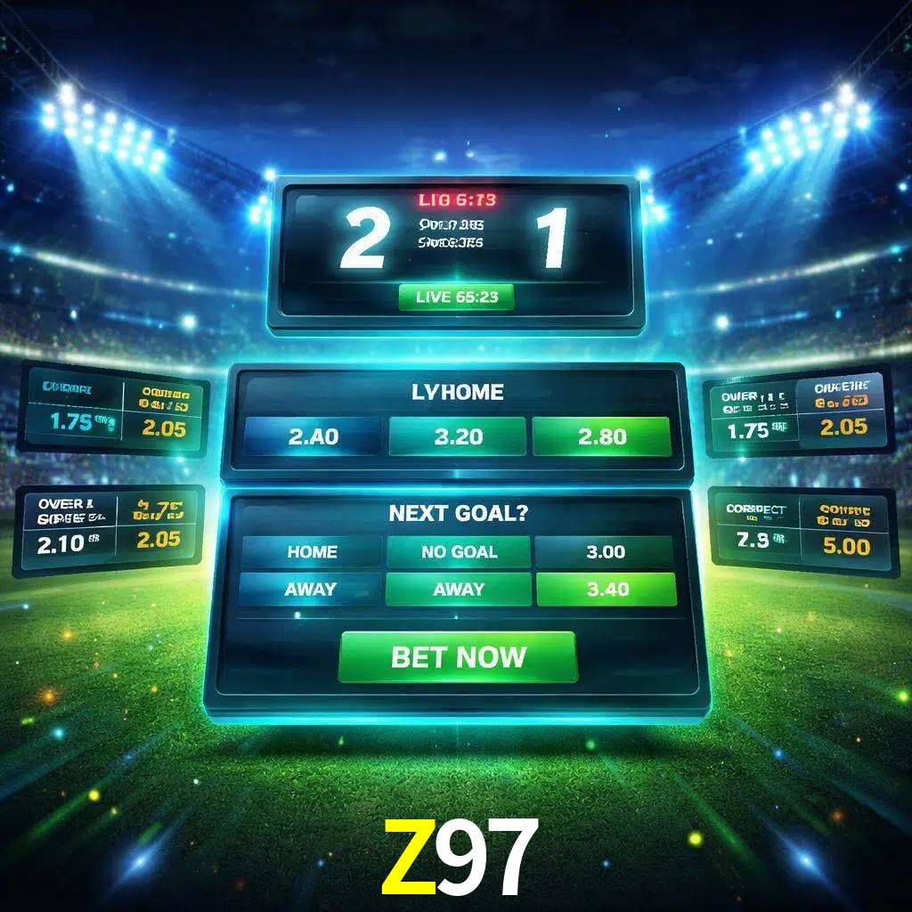 Vista de apuestas en vivo Z97 durante un partido en curso